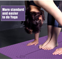 Non Slip Fitness Yoga Mat with Position Lines